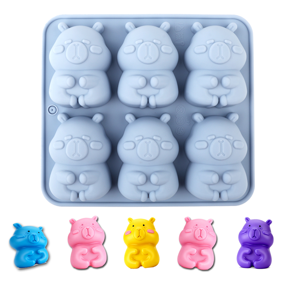 Eco Soap - 1. 可愛らしいカピバラの形をしたシリコン製ケーキ型。チョコレート、ケーキ、プリン、ゼリー、キャンディー、ケーキの飾り、クマの形をしたキャンドル、手作り石鹸、工芸品、その他のキッチン用品の製作に適しています。