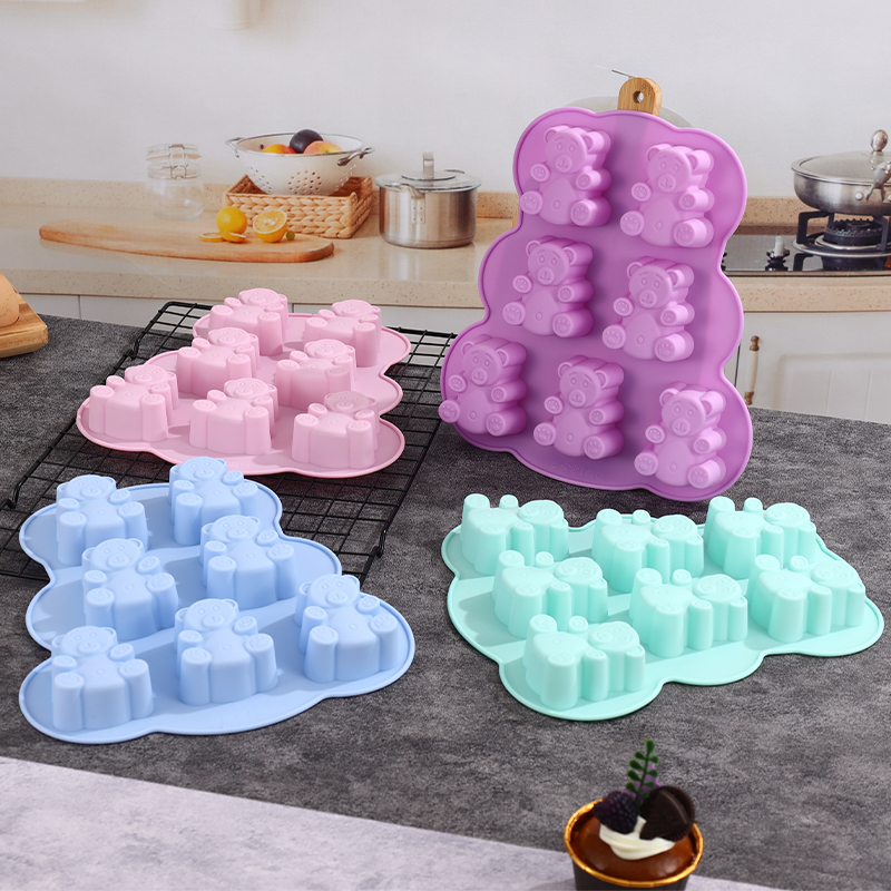 Eco Soap - 子供のためのシリコングミベア型、ジェロ型-大きなキャンディーとチョコレートのクマを作る。ゼリーゼ、マーシャル、石鹸、氷の型