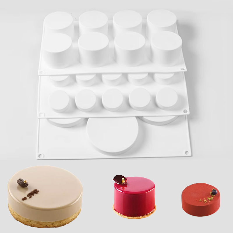 Eco Soap - 円筒形フレンチムースケーキ型シリコーンチョコレート型食品グレードのキッチンベーキングツール石鹸型デザート作成ツール