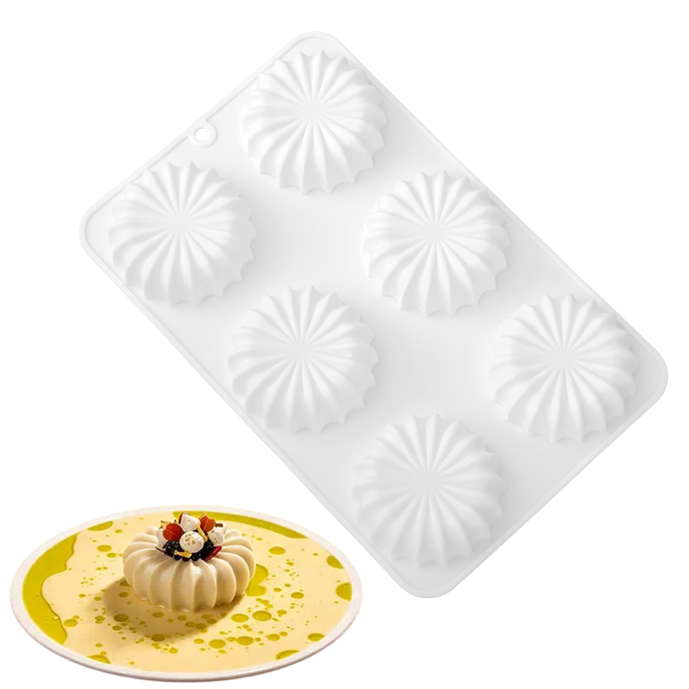 6セル鋸歯状エッジフラット円形デザインムースケーキ型食品グレ - Eco Soap のレビューと価格