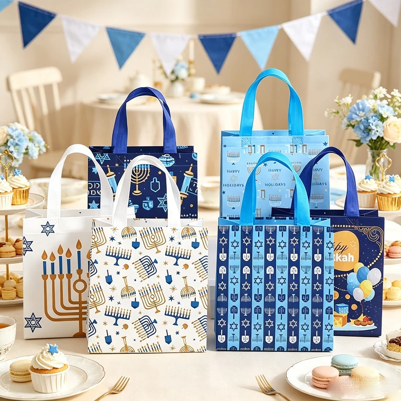 50個入り、おしゃれなユダヤ教の祝祭用、持ち手付きの不織布製 - Reusable Bag のレビューと価格