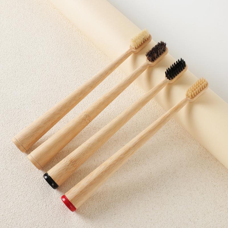 1本入り／4本入り 馬毛と竹を使用した歯ブラシ。高級感のある - Bamboo Toothbrush のレビューと価格