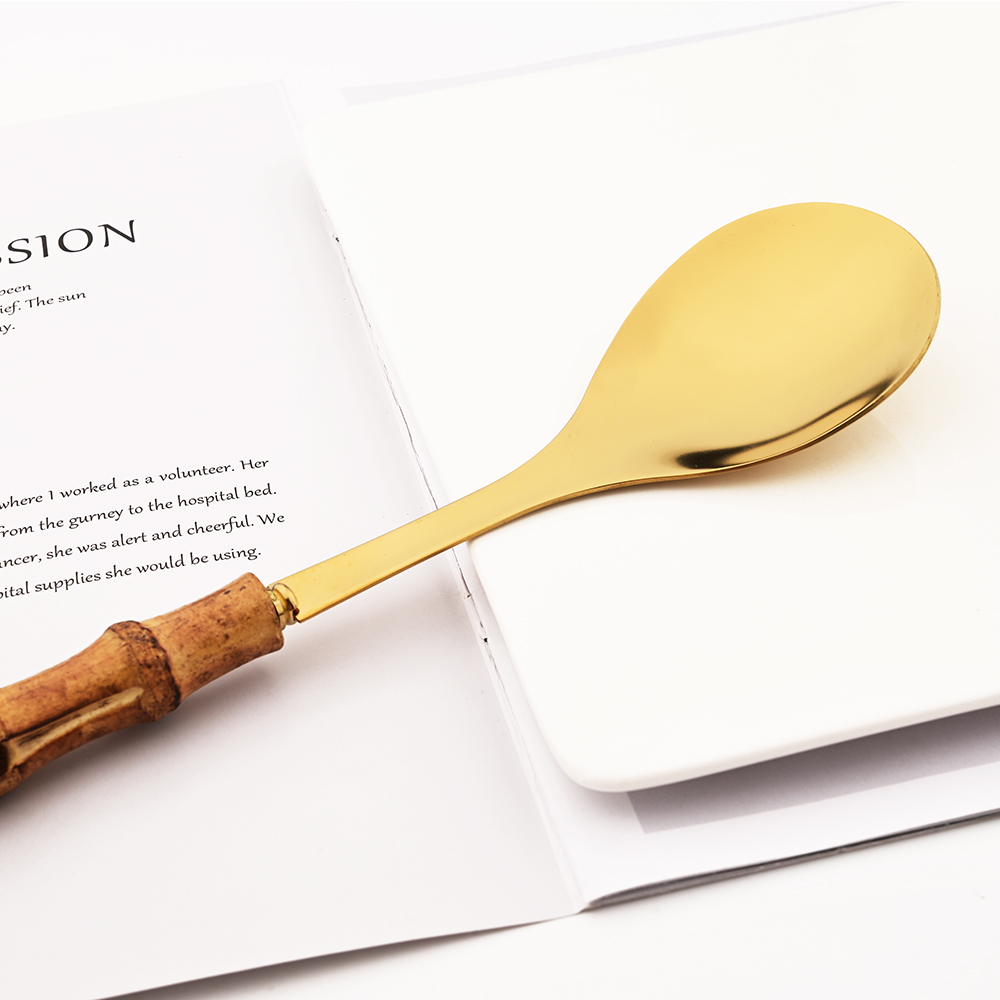 Dromfiy-天然竹製のフォークとスプーンのセット,ステン - Bamboo Cutlery のレビューと価格
