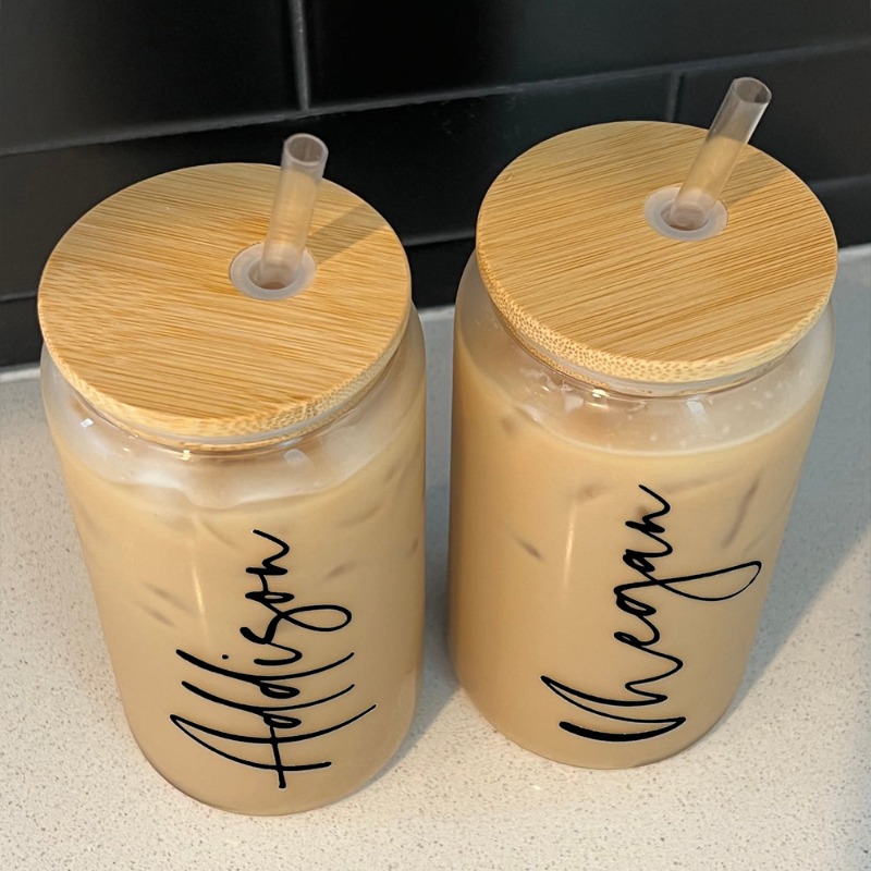 お名前を刻印した、蓋とストロー付きのオリジナルデザインのグラ - Reusable Straw のレビューと価格