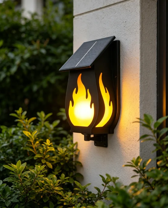 屋外用ソーラーウォールライト、炎を模した雰囲気のある照明、ク - Solar Garden Light のレビューと価格