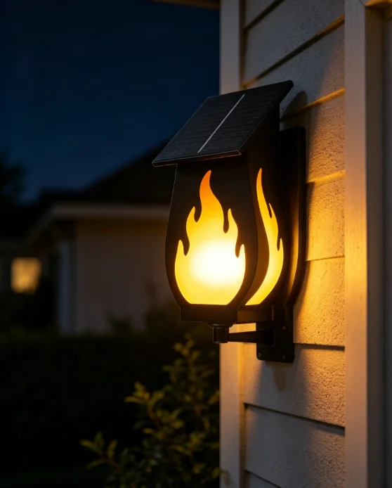 屋外用ソーラーウォールライト、炎を模した雰囲気のある照明、ク - Solar Garden Light のレビューと価格