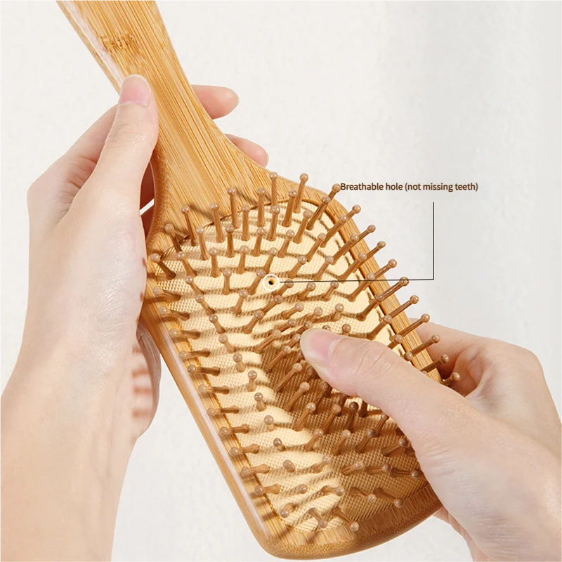 竹製ヘアブラシ 女性用スタイリングヘアコーム ワイド歯竹製コ - Bamboo Toothbrush のレビューと価格