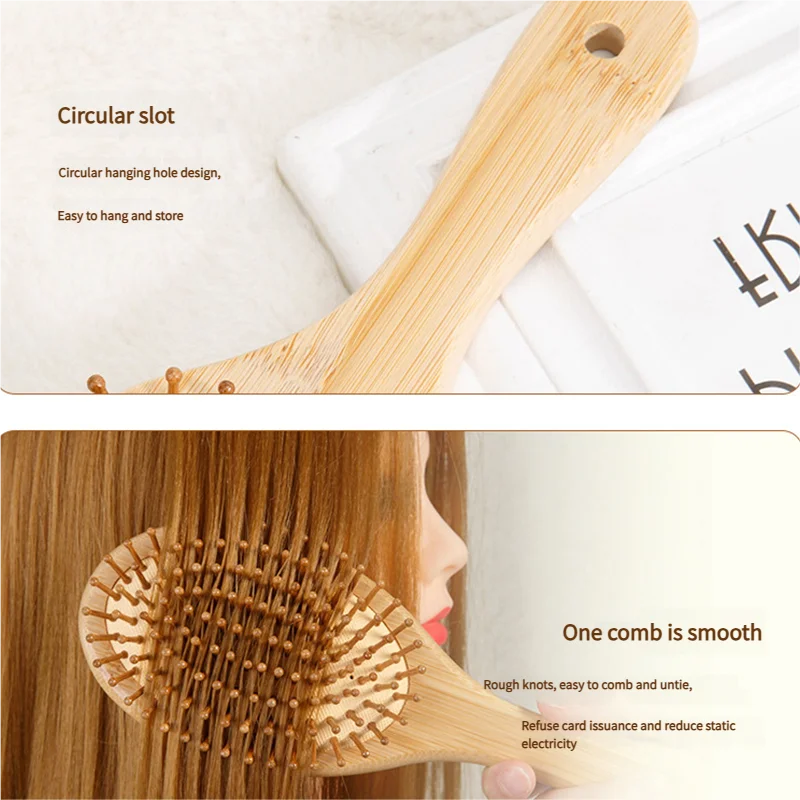 竹製ヘアブラシ 女性用スタイリングヘアコーム ワイド歯竹製コ - Bamboo Toothbrush のレビューと価格