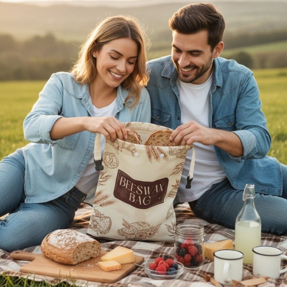 再利用可能な蜜蝋パン袋 蜜蝋コーティングロック式閉鎖 鮮度保 - Reusable Bag のレビューと価格