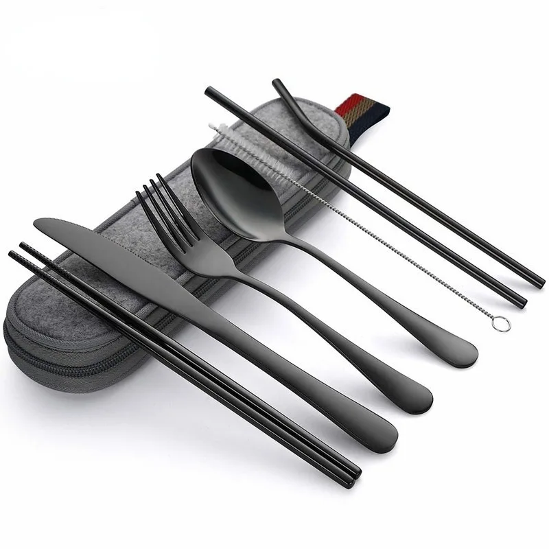 再利用可能なトラベルカトラリーセット、キャンプ用品、ステンレ - Bamboo Cutlery のレビューと価格